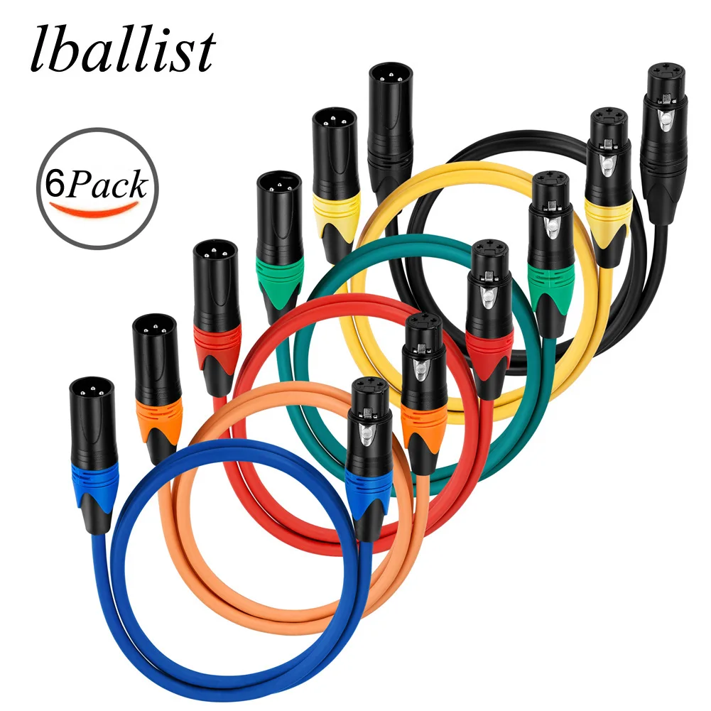 Lballist XLR кабель папа-мама 3Pin Jack OFC медная фольга + Плетеный экранированный для