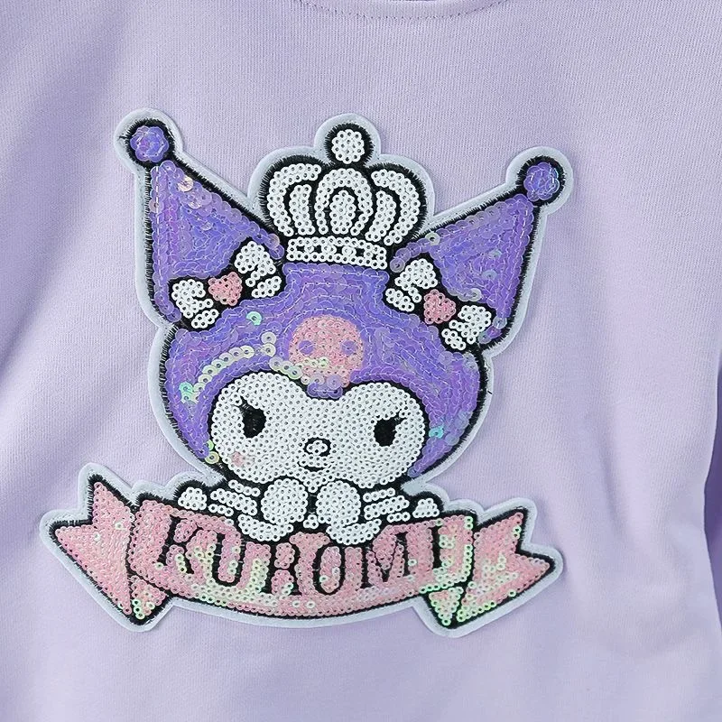 Детское платье с героями мультфильмов Sanrio Kawaii Kuromi повседневная свободная одежда