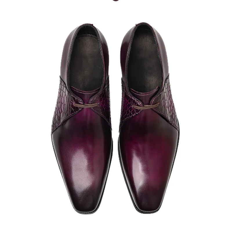 Мужские туфли-оксфорды из крокодиловой кожи