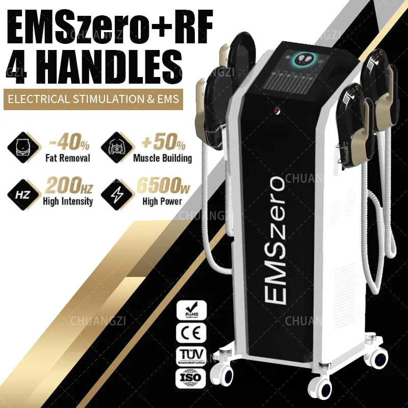 

2023 EMS DLS-EMSLIM Power 6500W 14 Tesla NEO Hi-emt Sculpt Machine with 4Handles and Pelvic Stimulation Pad Optional EMSzero