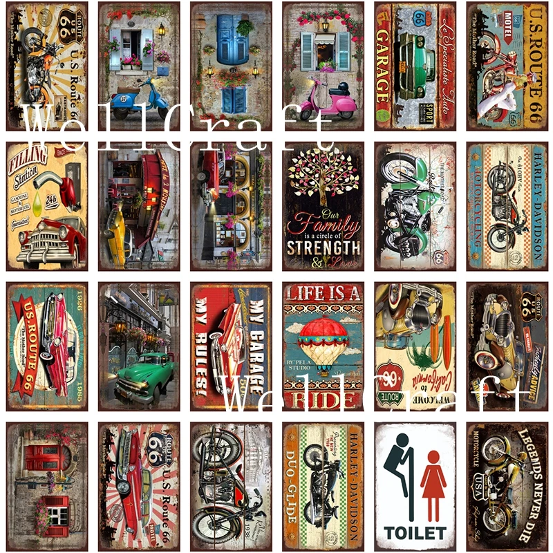 

[WellCraft] металлический постер, жестяной знак, винтажный мультяшный Настенный декор на заказ WX-60-1