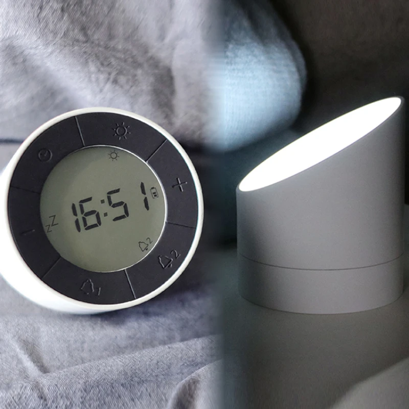 

Silent Night Electronic Intelligent Smart Alarm Clock Led Time Display Multifunction Alarm Clock Modern Table Clocks Home Decor
