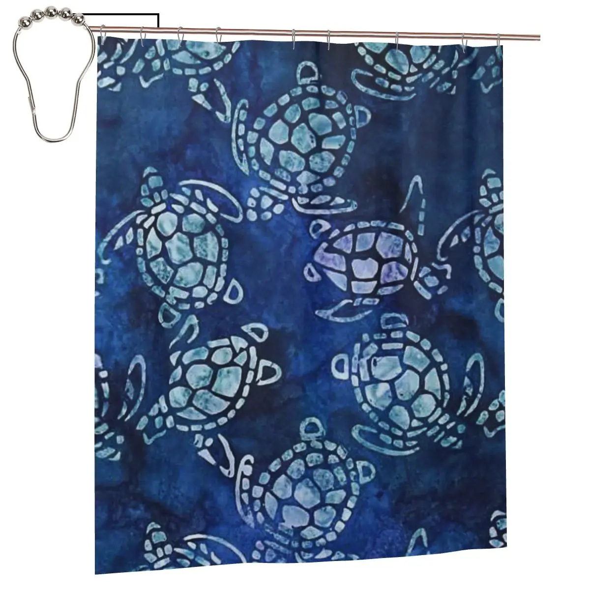 

Sea Turtles Shower Curtain for Bathroon Personalized Funny Bath Curtain Set with Iron Hooks Home Decor Gift 60x72in