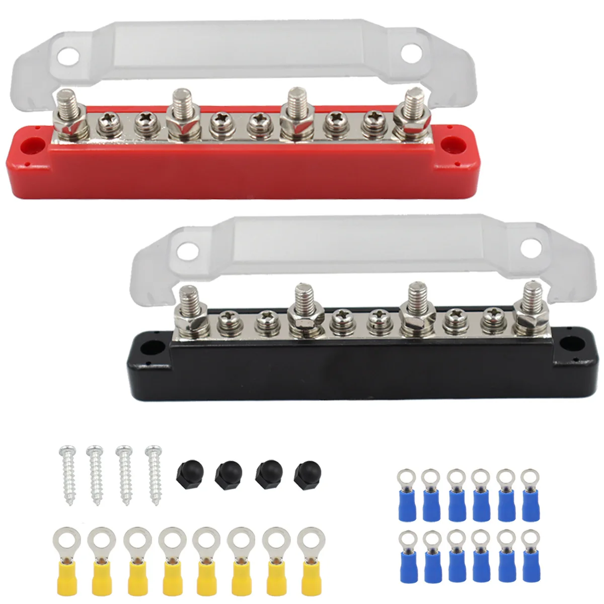 

150A 10 Way 14 Way Screw Terminal Block for Vehicle and Boat Wiring Harness Retrofit with Busbar Terminal Connector