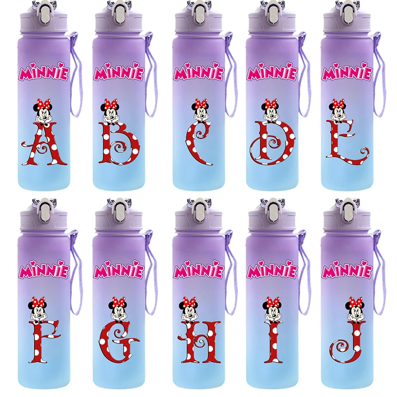 750 мл бутылка для воды с принтом Минни Маус A-Z спортивная чашка на открытом