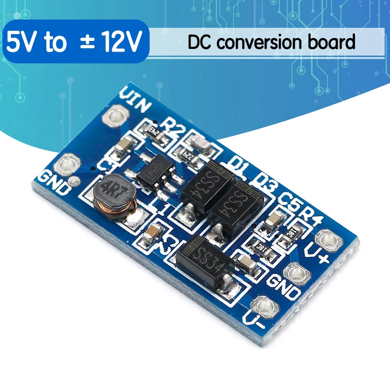 

Power Supply Module 2.8V to 5.5V Input Plus or Minus 12V Output 5V Turn +-12V DC-DC Converter Board