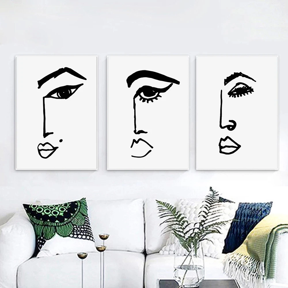 Модный эскизный постер All Face HD с принтом изображение лица иллюстрация красоты