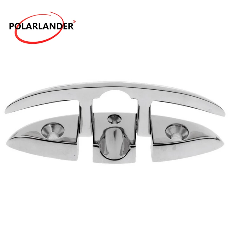 

Stud Mount stainless steel 316 Flip Up Marine 6'' Cleat Boat Folding Base Hardware Stainless Steel