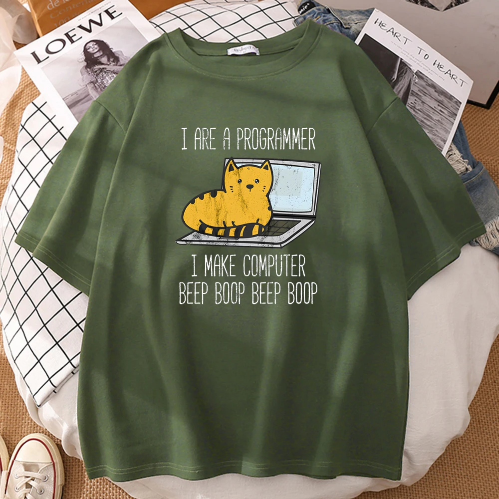 

I Are Programmer I Make Computer Beep Boop Beep Boop Mens Tee Clothing Vintage Casual All-math T Shirts Man Cotton Short Sleeve
