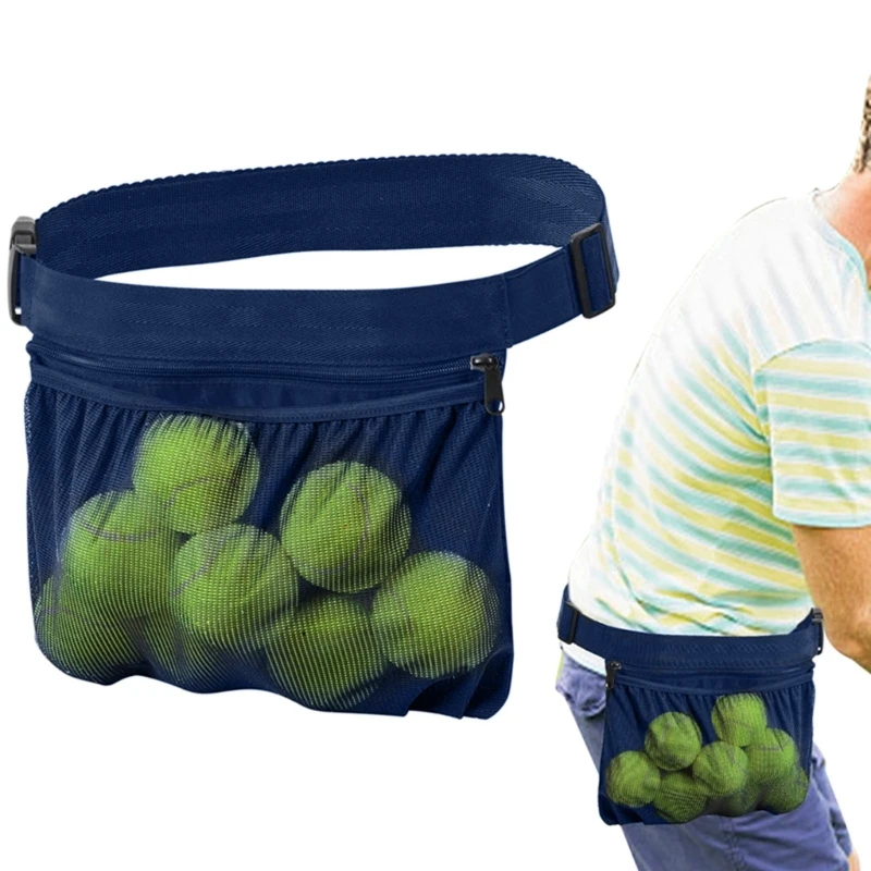 

Tennis Ball Holder Adjustable Mesh Bag Waist Tennis Balls Carrying Bag Carriers Tennis & Pickleball Accessory