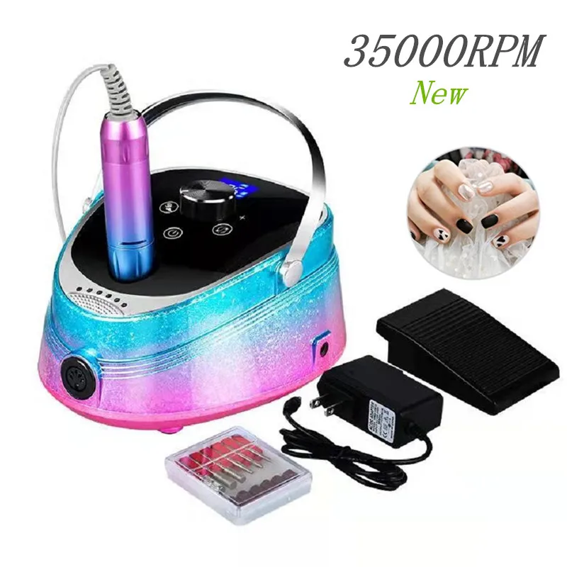 

Nail Drill Machine 35000RPM Manicure Machine Apparatus For Manicure Pedicure Kit Electric Nail File With Cutter Nail Tool
