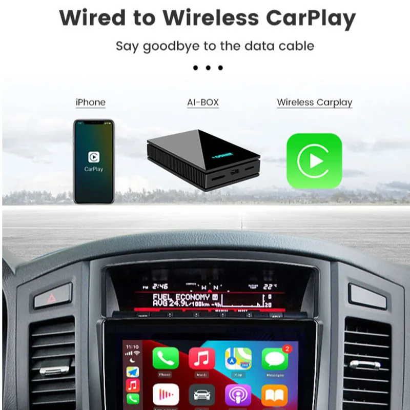 

Carplay AI Box For Cars With Original Wired Carplay Android 10.0 System 4+64G Intelligent Wireless Carplay Box