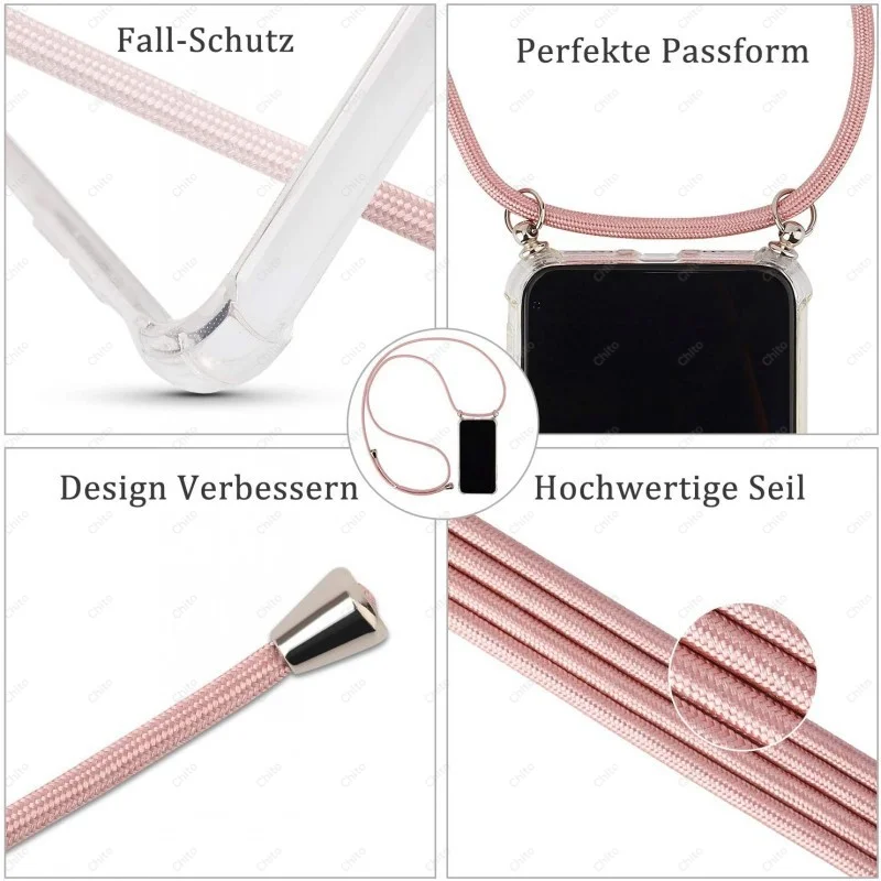 Clear Phone Case For Samsung Galaxy S22 S21 S20 Plus Ultra S10 S9 S8 S 21 Note 20 10 9  Case With Strap Chain Cord Lanyard Cover