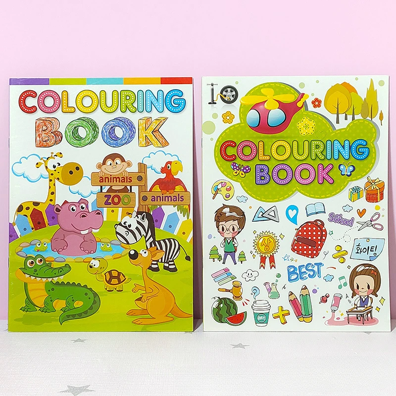 

Children's Cartoon Picture Book English Graffiti Kindergarten Coloring Book Drawing Notebook Watercolor Notebook Drawing Card