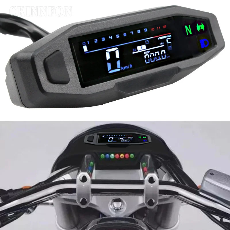 

DHL 5Pcs/lot Mini Universal RPM Motorcycle Meter Speedometer Digital Odometer Electric Injection Carburetor Instrument For Z1000