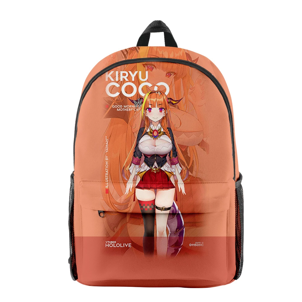 

Студенческий подарок Kiryu Coco Hololive, школьный ранец для девочек и мальчиков, дорожный рюкзак для мужчин и женщин, водонепроницаемый рюкзак из т...