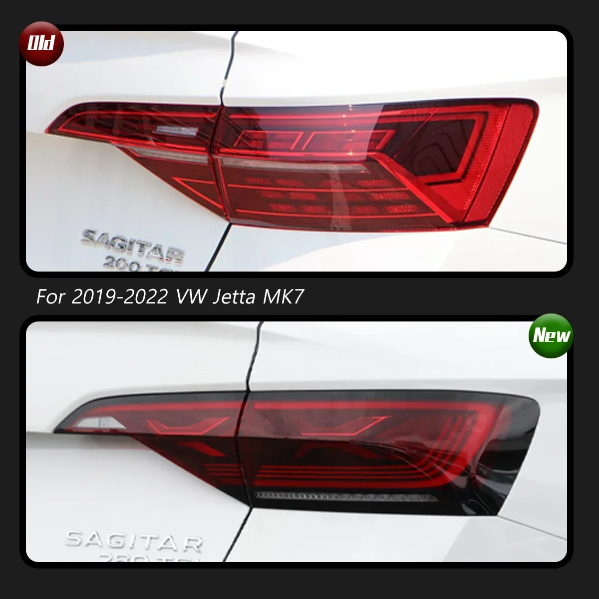 Фото TYPY новый светодиодный задний фонарь, обновленный, модифицированный для WW Jetta MK7 2019-2022, задний фонарь с динамическим сигналом, задний фонарь, автоаксессуары №3