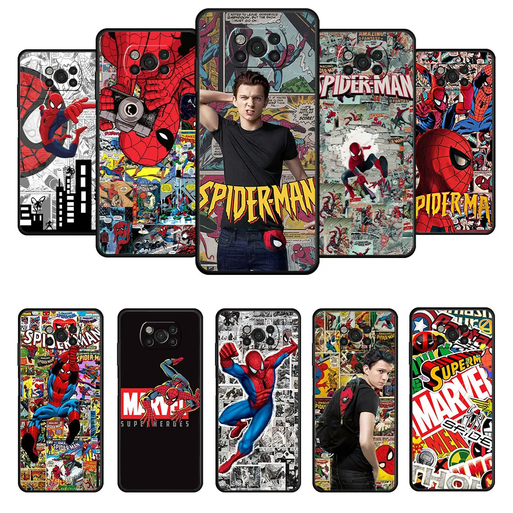 

Print Celulares Fundas Marvel Spiderman Comics Logo For Xiaomi POCO 11T X4 MI 11 lite M4 Pro 5G X3 NFC 9T M3 F4 GT F3 10T