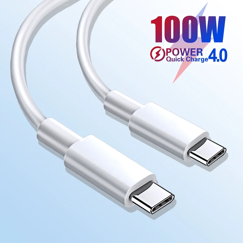 

100W USB Type C To USB C Cable USB-C PD Fast Charging Charger Wire Cord For Macbook Samsung Xiaomi Type-C USBC Cable 1m 2m 6.6ft