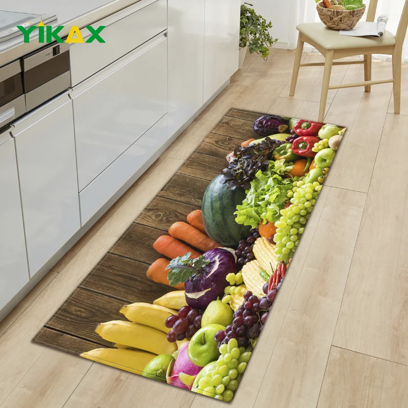 

Fruit Leaves Floor Rugs 3D Printed Kitchen Doormat Anti-Slip Indoor For Living Room Bathroom Bedroom Carpets Various Style Mats
