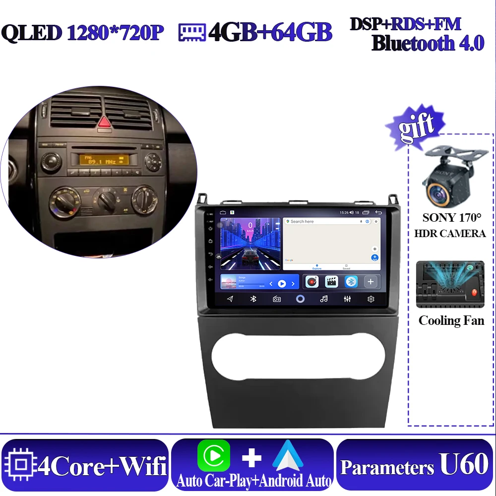 

Автомобильный Android-радио Carplay для Mercedes Benz B200 A B Class W169 A160 A180 A200 A220 2009-2012, мультимедийный плеер, 5G, GPS-дисплей