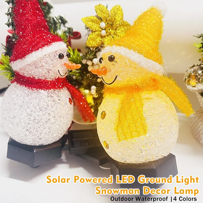 Рождественская Лампа На Солнечной Энергии Снеговик Садовый Светильник Уличный