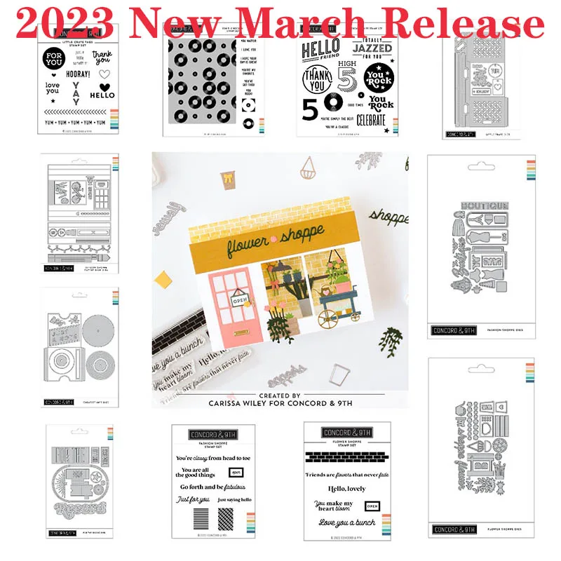 Оконная цепочка, цветочный магазин, пакет из полиэтилена 2023, новый выпуск марта, металлические пресс-формы, рукоделие, тиснение, создание бумаги, изготовление поздравительных открыток