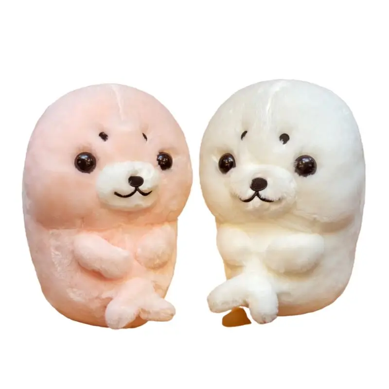 32/40cm Cute Round Fat Seal Toys Chubby 3D Novelty Sea Lion Doll Plush Stuffed Baby Sleeping Throw Pillow Gift for Kids Girls
