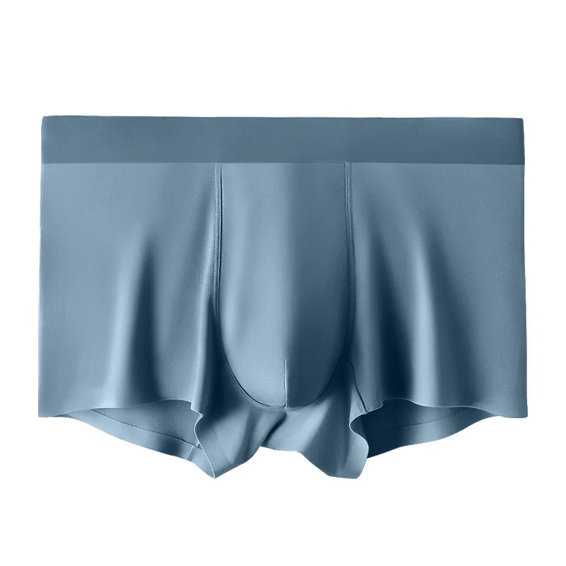 Underwear Ice Silk Seamless One-piece Underwear Solid Color Breathable Antibacterial Boxer Mid-waist Underwear