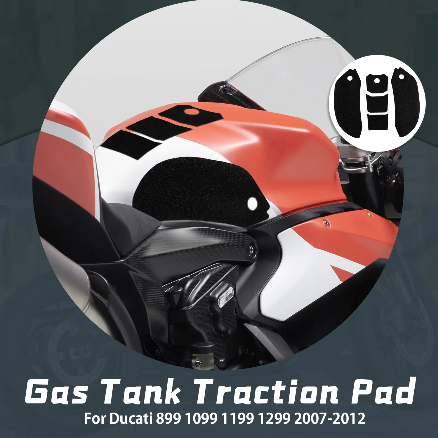 

Motorcycle Accessories Anti slip Fuel Tank Pads Gas Knee Grip Traction Sticker Protector For Ducati 899 1099 1199 1299 2007-2012