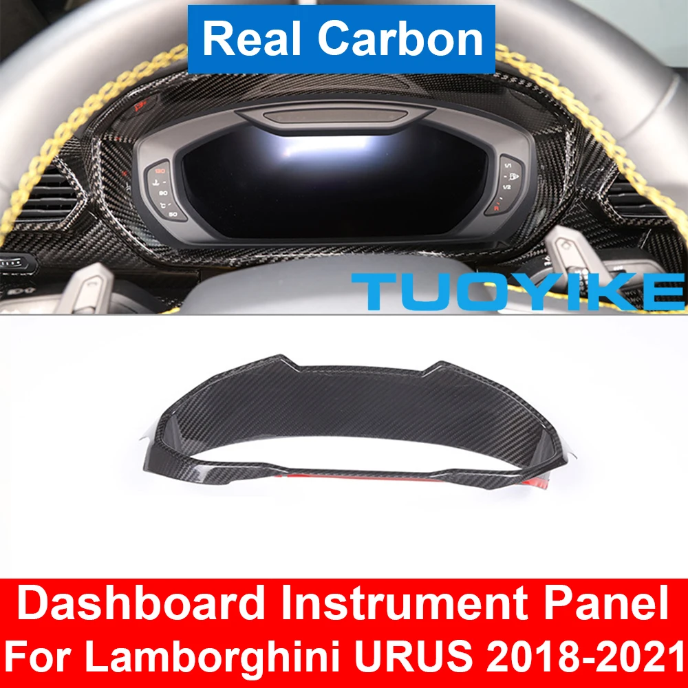 

Стайлинг автомобиля Real Dry Carbon Fibe приборная панель Спидометр рамка панель декоративная крышка отделка для Lamborghini Urus 2018-2021