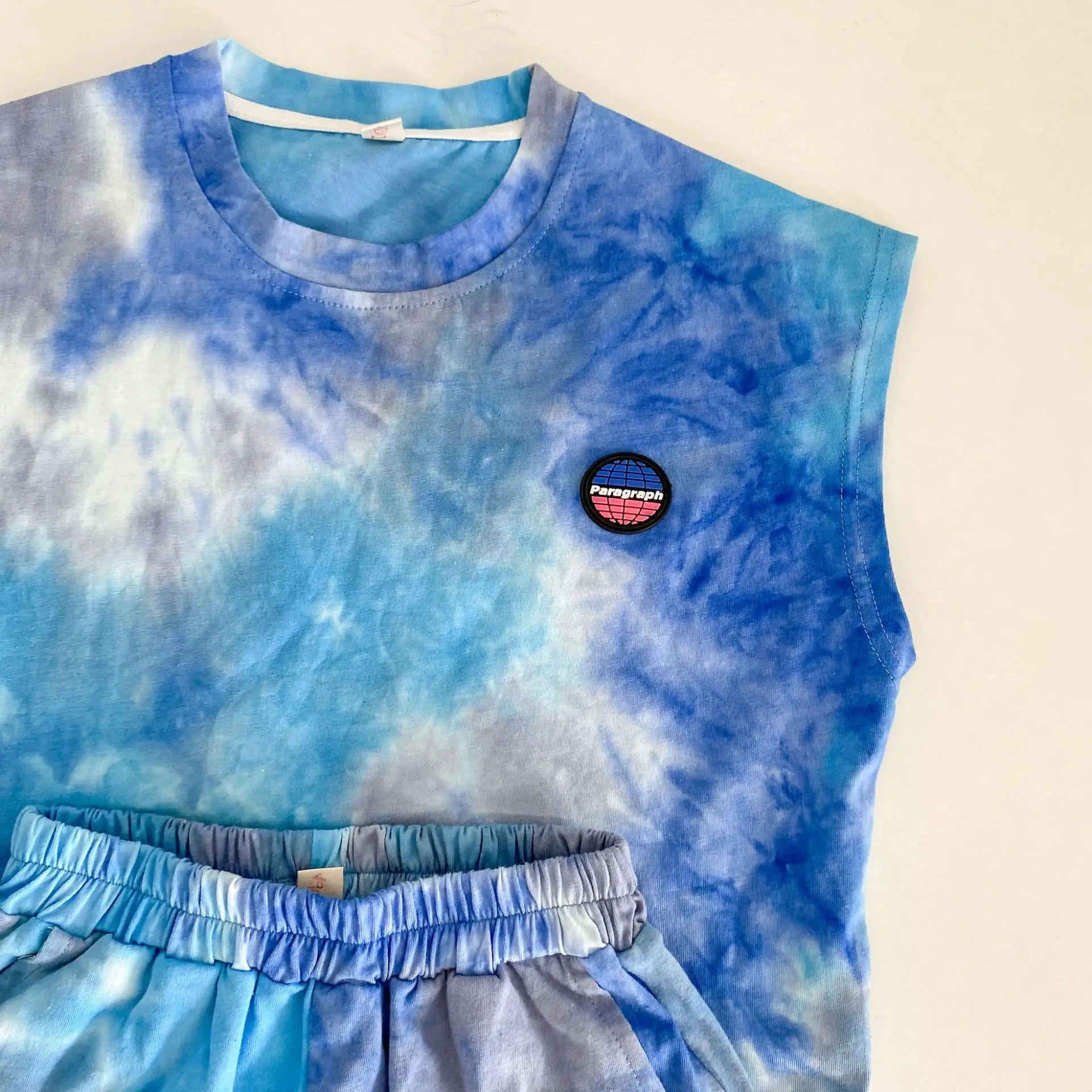 Summer Children Baby Boys Girls Clothes Outfits Sets Pullover Tie Dye Loose T-Shirt Shorts Suits Baby Sports Clothing Set