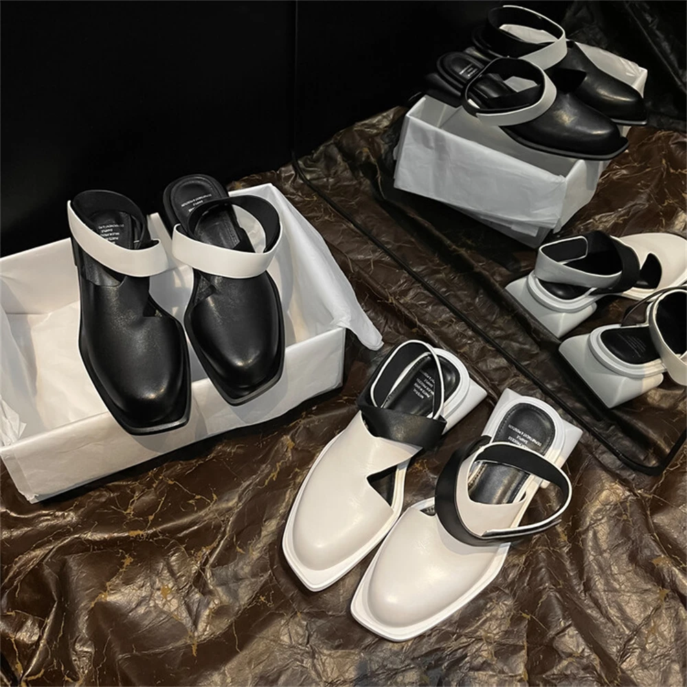 

Сандалии женские летние из натуральной кожи, удобные босоножки в стиле пэчворк, пляжная обувь на среднем толстом каблуке, узкие ремешки, Цвет телесный