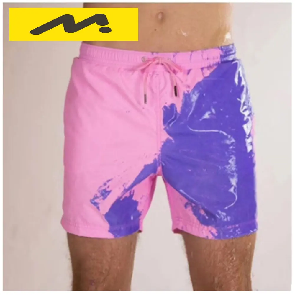 men's swimming shorts water and Temperature-Sensitive Color-Changing Beach Pants Summer Swim Trunks surf Shorts magical swimwear