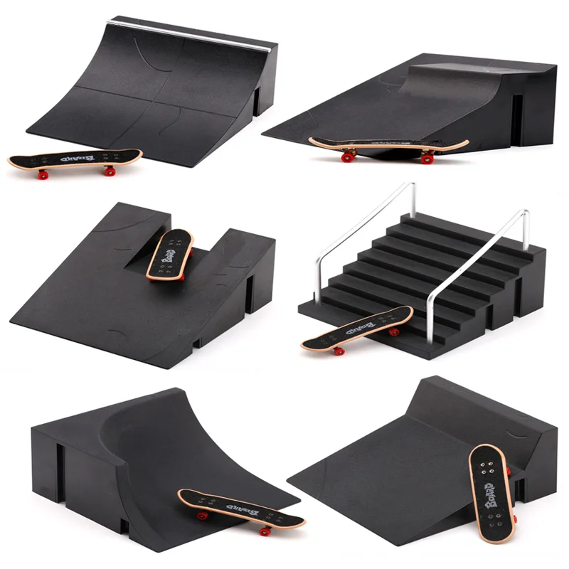 

Alloy Finger Skating Board Skate Park Ramp Venue Combination Toys Children Skateboard Track Educational Toy Set Birthday Gifts