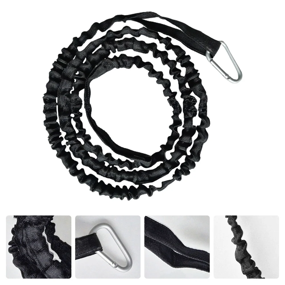 

4pcs Black Premium Elastic Paddle Ropes Kayak Ropes Kayak Paddle Leashes for Kayak