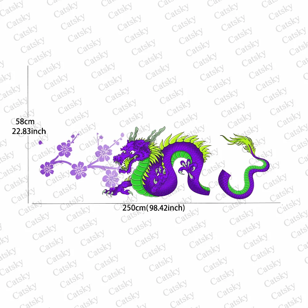 Самоклеящаяся виниловая наклейка с изображением дракона цветов животных