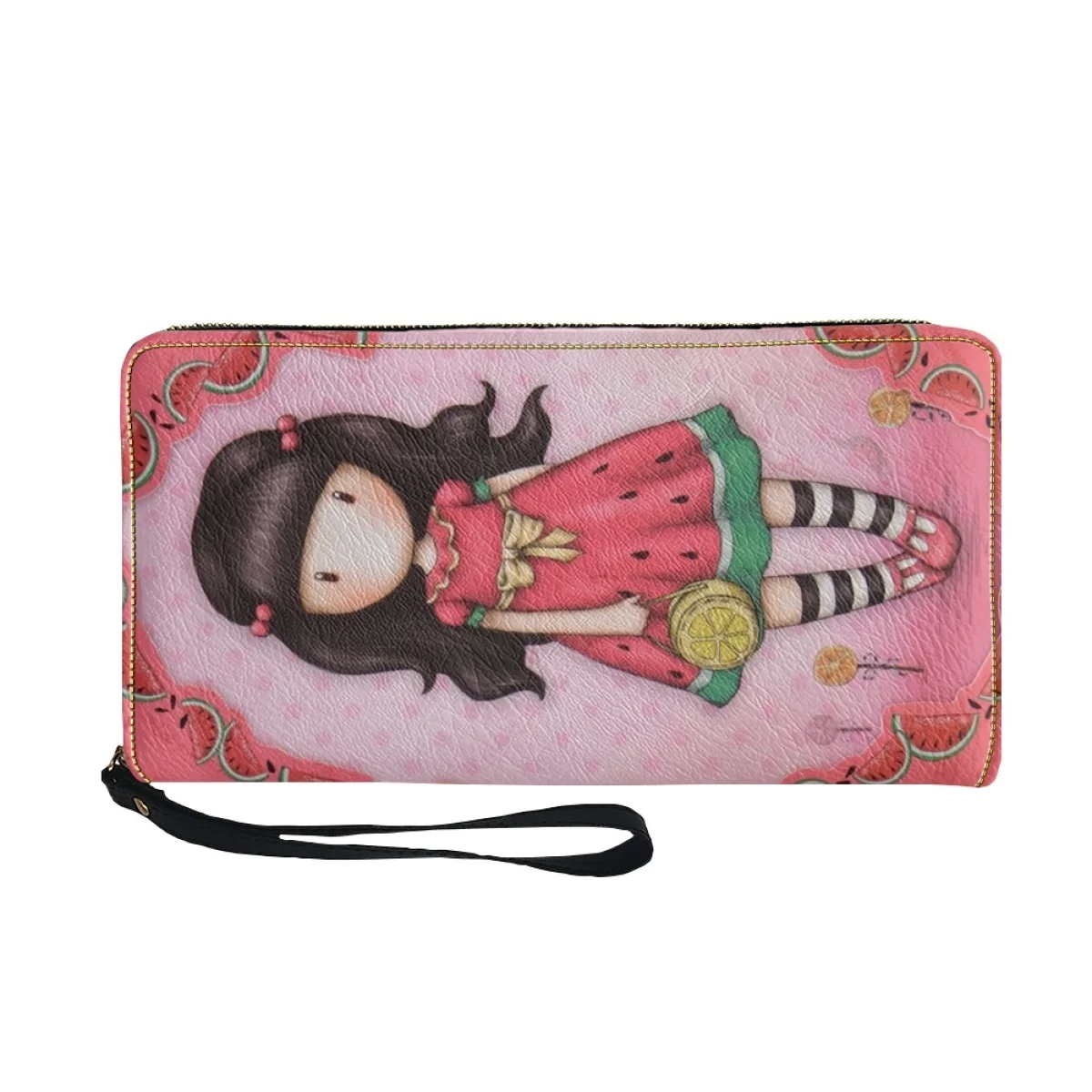 Kawaii Girls Pu Leather Bag Yikeluo Santoro Gorjuss Print Cash Purses Brand Design Pretty Cartoon Character Money Bag for Women