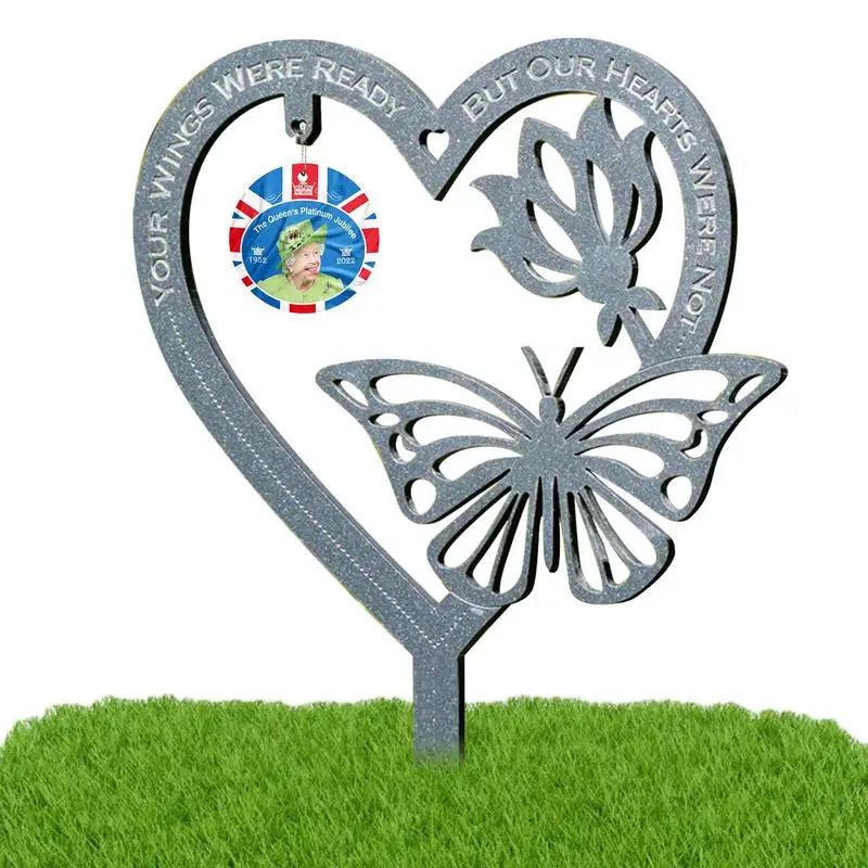 

Memorial Plaques Queen Elizabeth II Heart-Shaped Memorial Plaques Heart-Shaped Commemorative Stake Memorial Gift Service