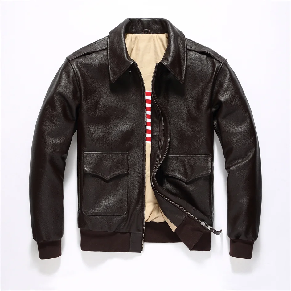 MAXMACCONE темно-коричневая кожаная куртка A2