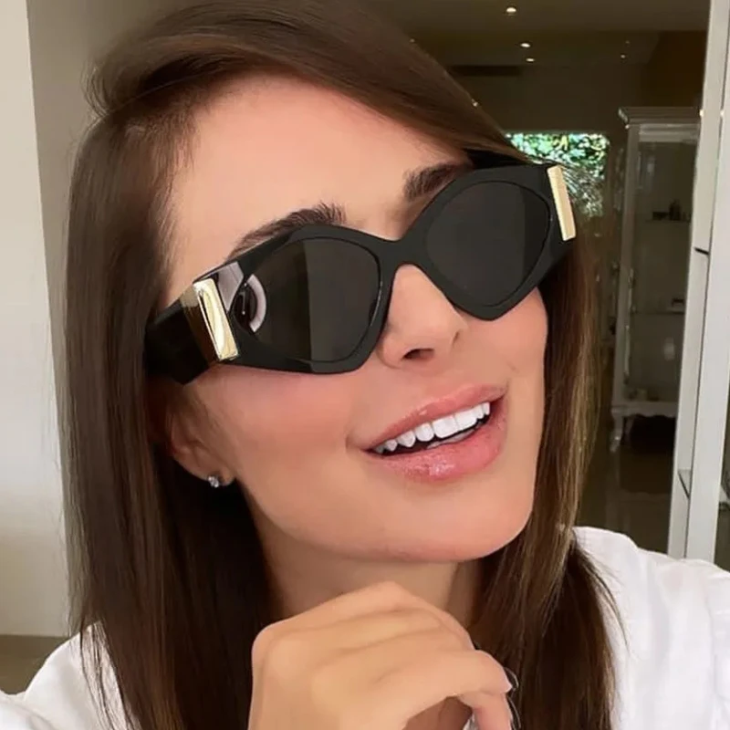 

Очки солнцезащитные женские асимметричные, модные современные брендовые дизайнерские винтажные солнечные очки с леопардовым принтом, лет...