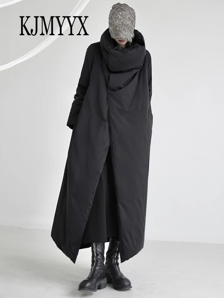 KJMYYX Brand Slim Women's Winter Jackets 2023 Fashion Thickening Warm Long Parka Female Black Wine Red Coats