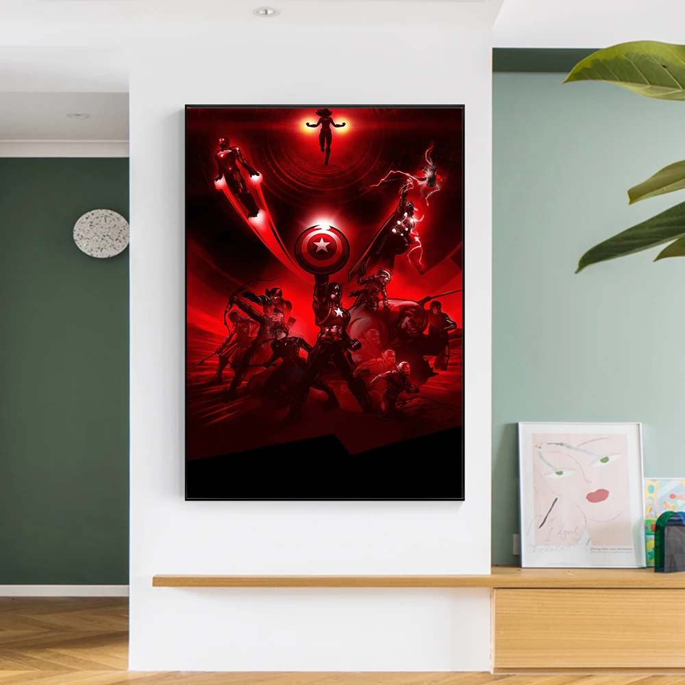 

Marvel Avengers Abstract Anime Movie Poster Superhero Captain America Canvas Painting Wall Art Living Kids Room Home Decoration