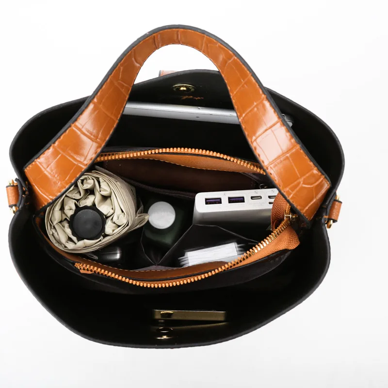 2023 New Korean Fashion Bag Large Capacity Three-piece Set Mother Bag Simple One-shoulder Hand-held Crossbody Bag Women's Bag