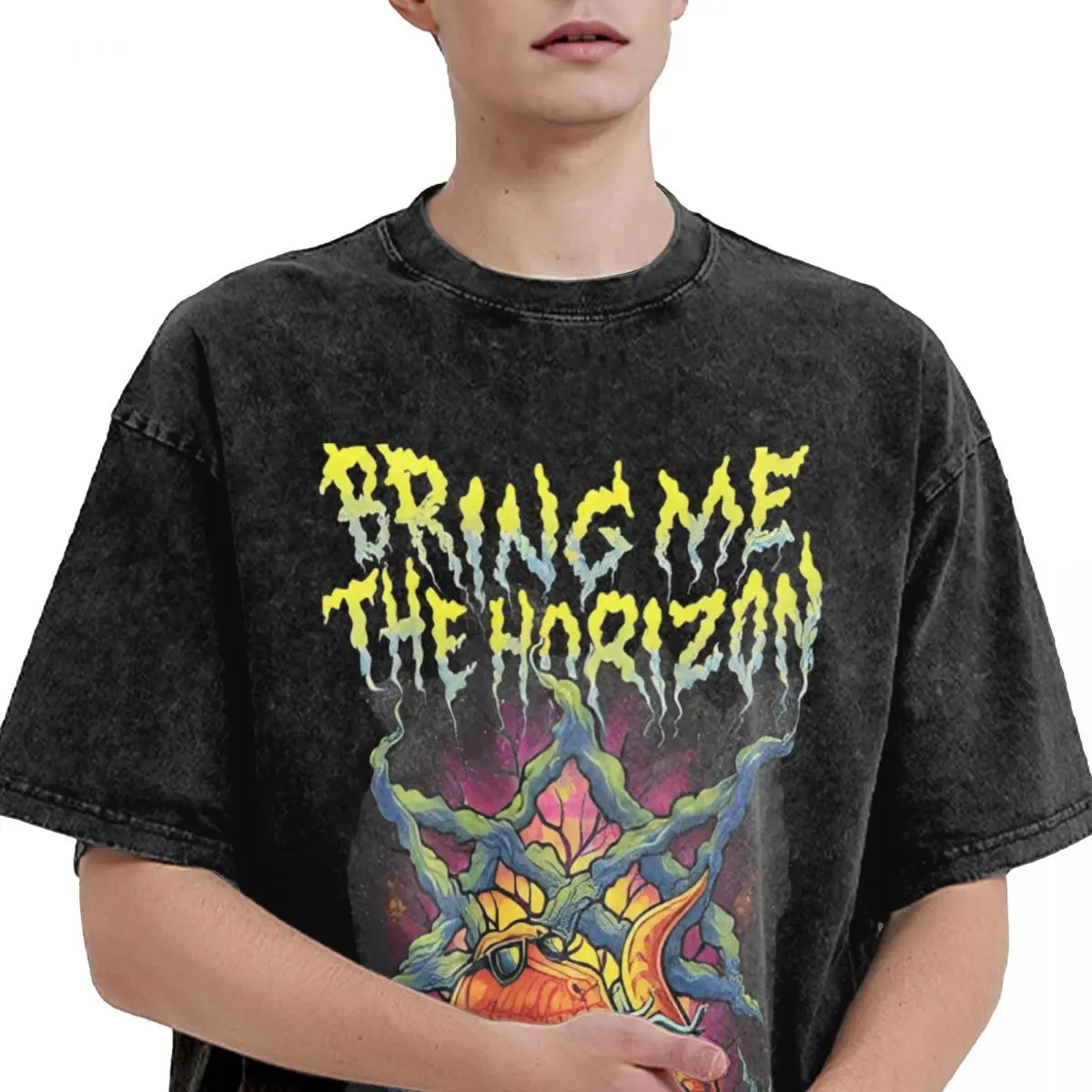 Футболка BMTH Dinosaur Bring Me The Horizon пляжные футболки в уличном стиле 2024 хипстерская