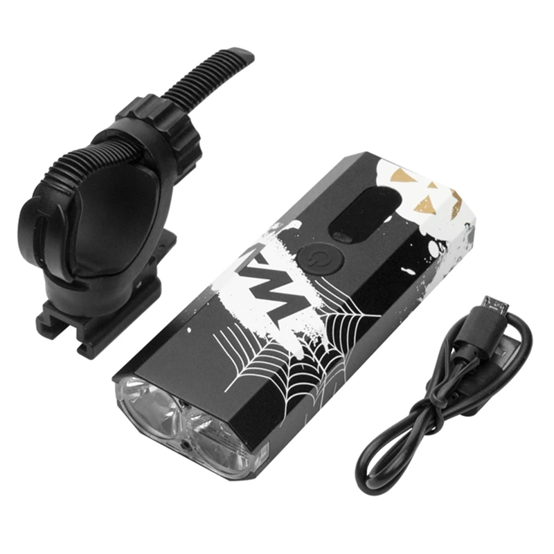 

WAKE Bicycle Light 600 Lumens USB Chargeable Rainproof MTB Bike Light Set With Holder 2000Mah Bike Lights