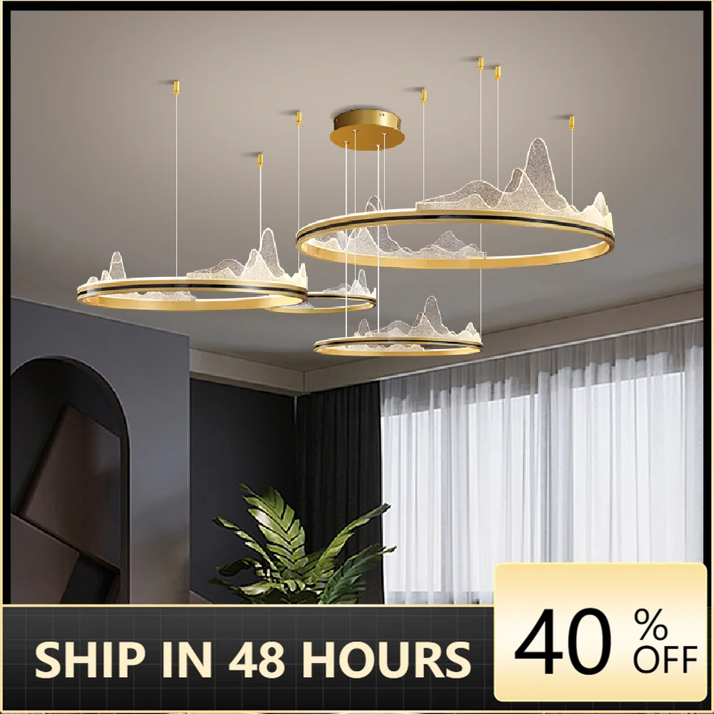 

Nordic Luxury Circle Ring Led Pendant Lights Lustre Dimmable Led Pendant Lamp Acrylic Deco Hanging Lamp Living Room Lamp Fixture