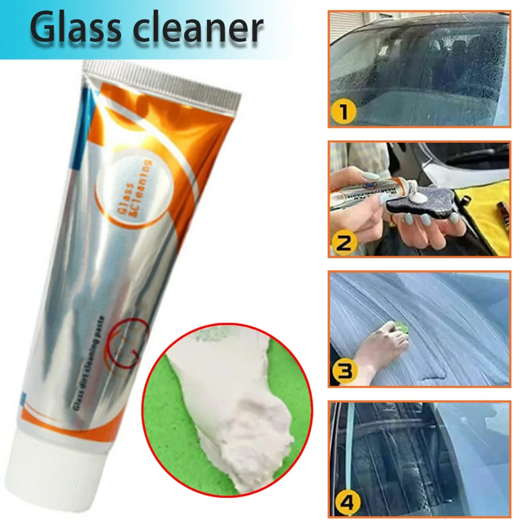 

1pc 50ml Car Windshield Glass Oil Film Removing Paste Oil Film Cleaner Car Interior Glass Cleaning Maintenance Supplies