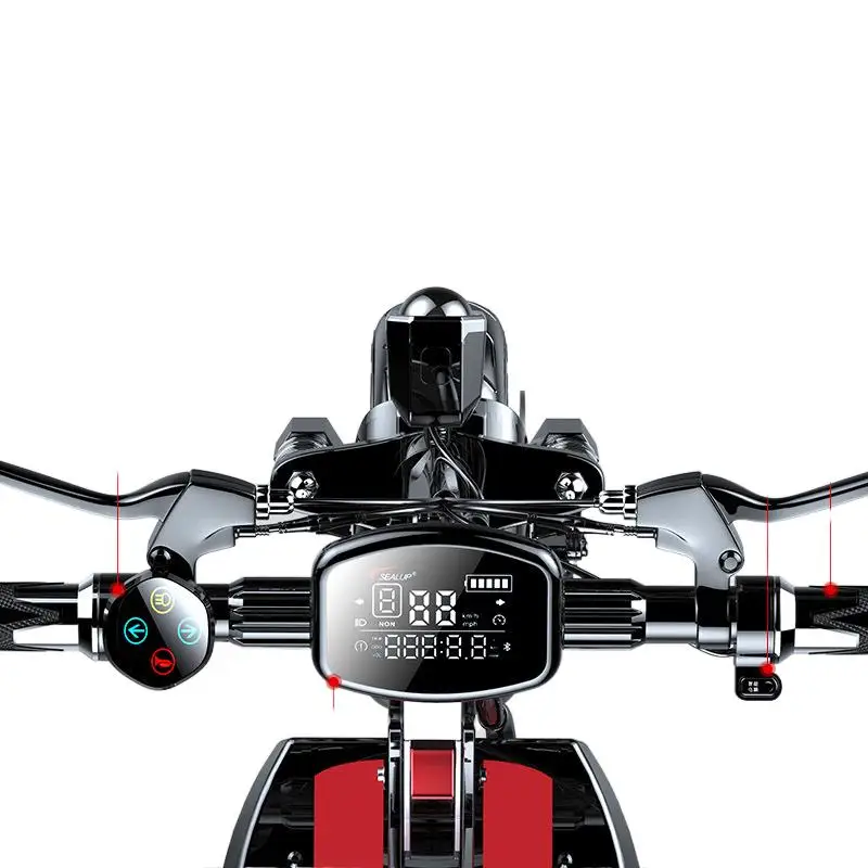 Складной электрический скутер высокой мощности с аккумулятором 120 км для