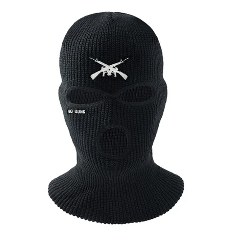 Зимняя теплая шапка 667E, вязаный головной убор с тремя отверстиями, противоударный головной убор, крутой подарок, уличная теплая маска